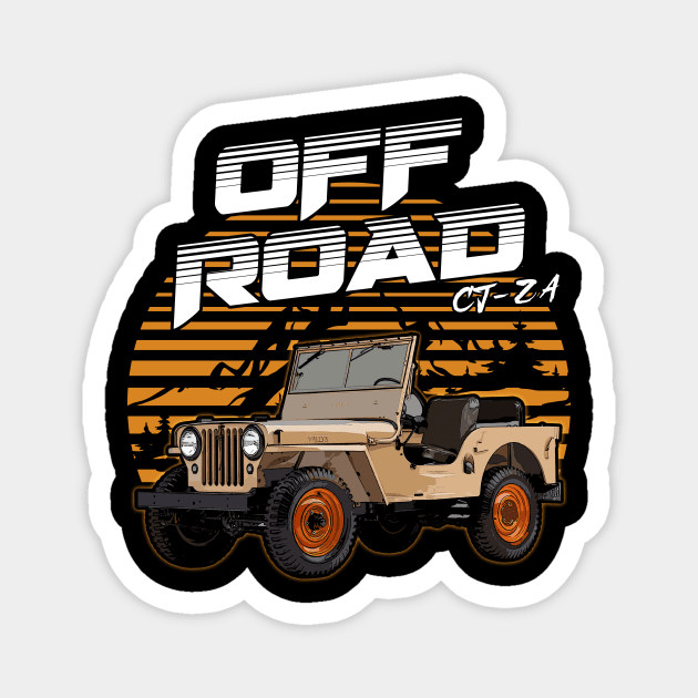 Jeep CJ-2A jeep car offroad name Magnet by Madisen Harvey