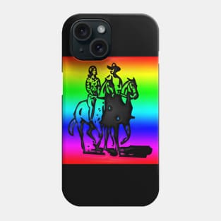 Western Era - Cowboy and Cowgirl on Horseback Phone Case