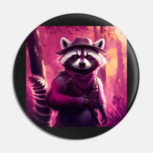 Quirky Magenta Raccoon Pin