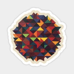 Circular Image Containing Multiple Small Triangles With Different \Colors Magnet