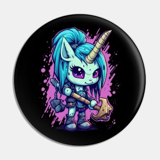 Whimsical Warrior: A Fusion of Unicorncore and Comic Art Pin