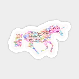 Unicorn Mystic Animal Horse Wildlife Text Word Cloud Magnet