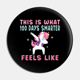 Dabbing Unicorn 100 Days Smarter Student Kids. Pin