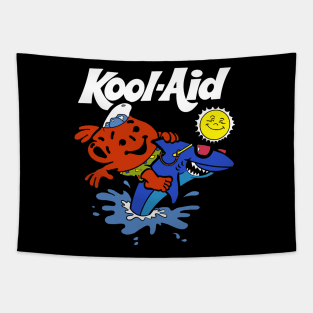 Kool Aid Man Rides a Shark Tapestry