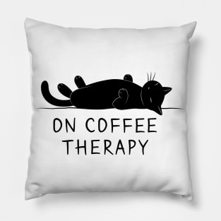 Coffee level is low – the black cat feels so-so Pillow