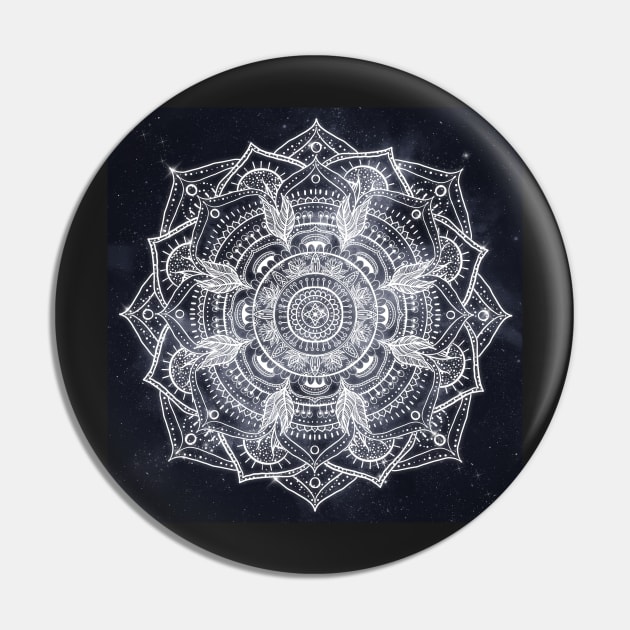 Elegant White Mandala Gray Nebula Design Pin by NdesignTrend