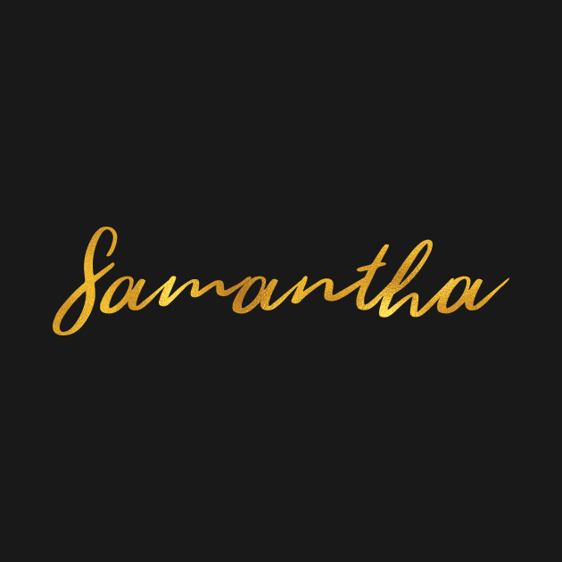 Samantha Name Hand Lettering in Faux Gold Letters by Pixel On Fire