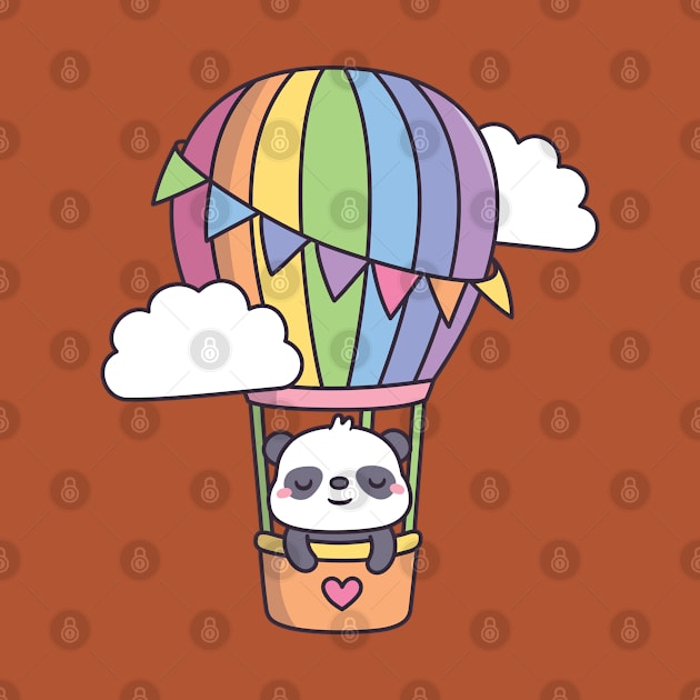 Cute Panda In Hot Air Balloon Doodle by rustydoodle