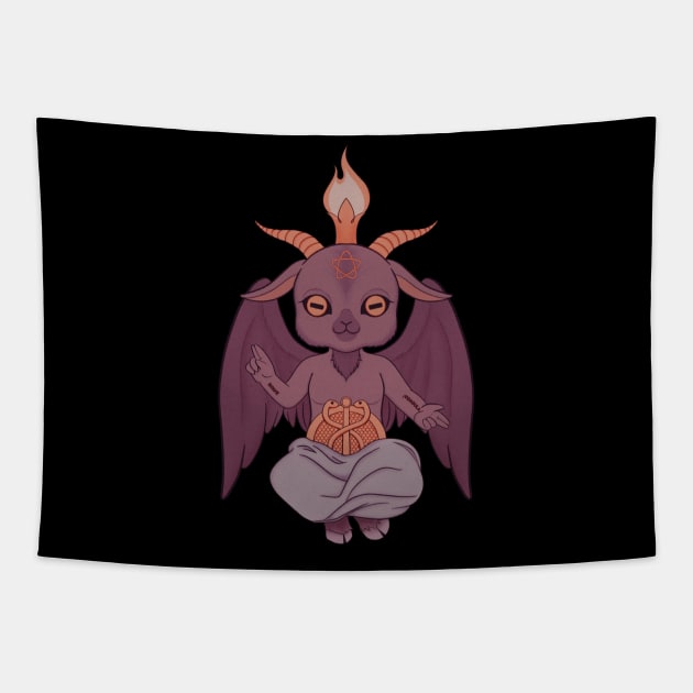 Baby’s First Baphomet (solo/color) Tapestry by Meowlentine