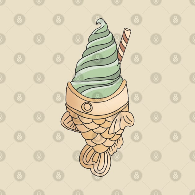 Matcha Taiyaki Ice Cream by PeachPantone