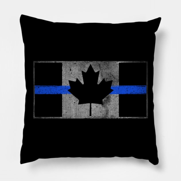 Canada Thin Blue Line Flag Pillow by bluelinemotivation