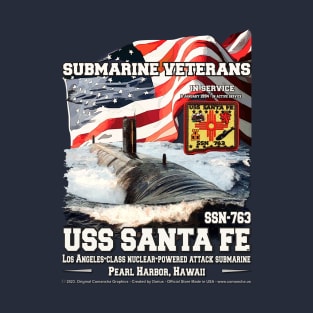 USS Santa Fe SSN-763 submarine veterans T-Shirt