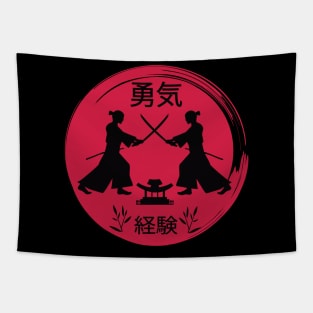 Japanese samurai fighting Tapestry