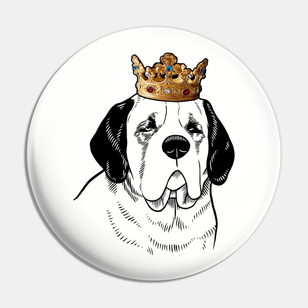 Saint Bernard Dog King Queen Wearing Crown Pin by millersye