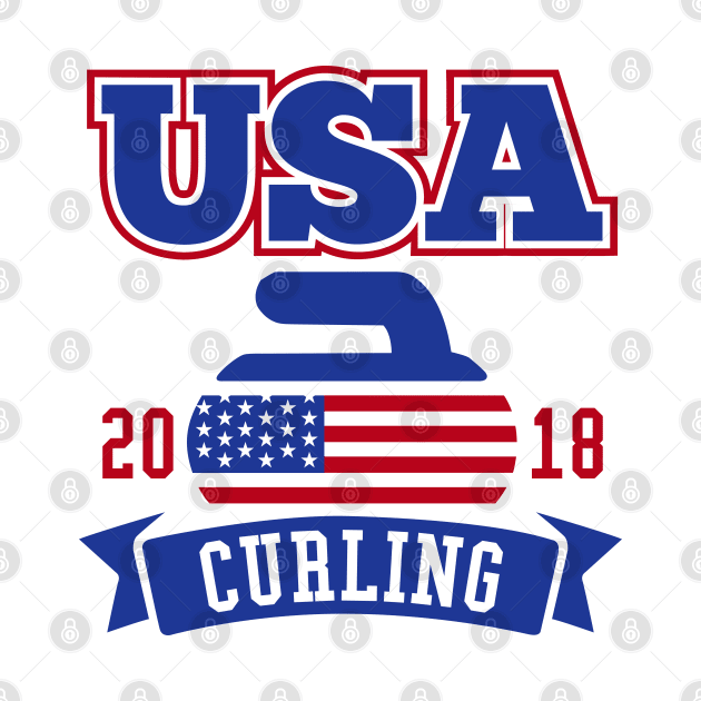 USA Curling 2018 by DetourShirts