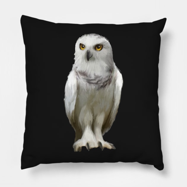Snow Owl Pillow by PeggyNovak