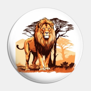 Wild African Lion Pin