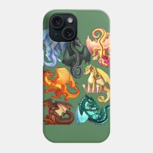 Wings of Fire: Jade Winglet Dragons - Moonwatcher, Winter, Qibli, Turtle, Kinkajou, Umber, Peril, Phone Case