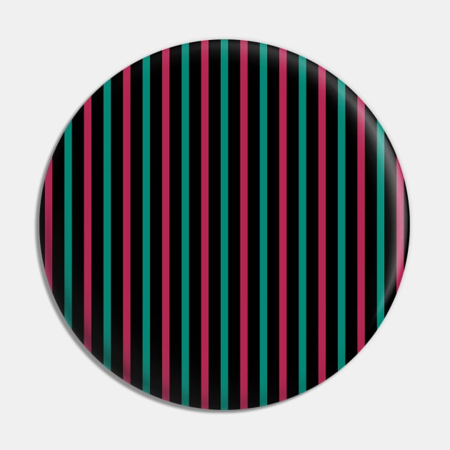 Red and Green straight Lines Pattern Pin by Eskitus Fashion