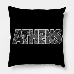 Athens Street Map Pillow