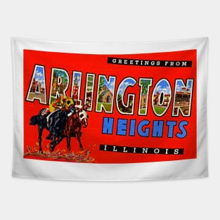 Greetings from Arlington Heights, Illinois - Vintage Large Letter Postcard Tapestry