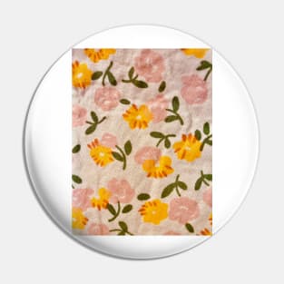 Vintage Flowers in Watercolor Art Pin