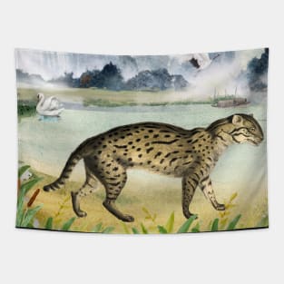 Morning Walk- Vivirine Cat Tapestry