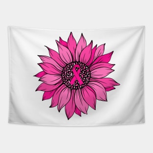 Breast Cancer Sunflower Pink Ribbon Shirts  Men Women Tapestry