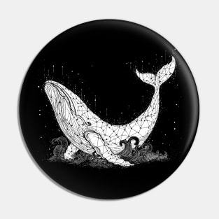 Cosmic whale - white Pin