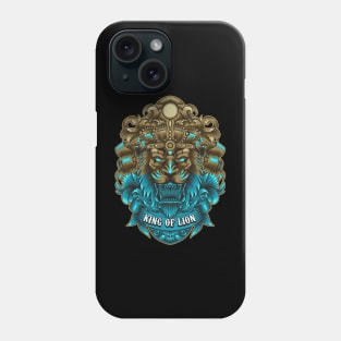 King of Lion with neon color and ornament Phone Case