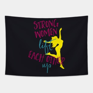 Strong Women Fitness Gym Motivational Quote Tapestry