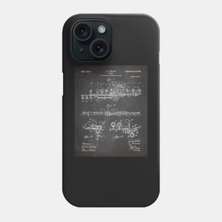 Flute Patent - Musician Art - Black Chalkboard Phone Case