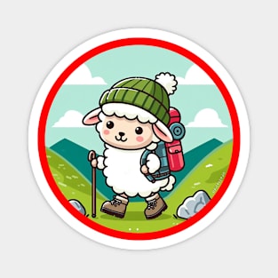 A hill walking Sheep Magnet