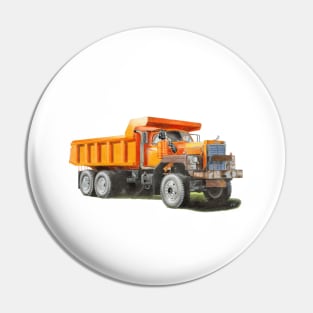 Orange Dump Truck Pin