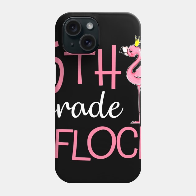 Flamingo Back To School 5th Fifth Grade Flock Phone Case by Elliottda