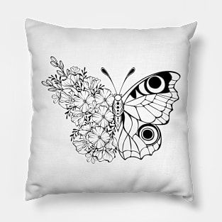 Flower Butterfly with California Poppy Pillow