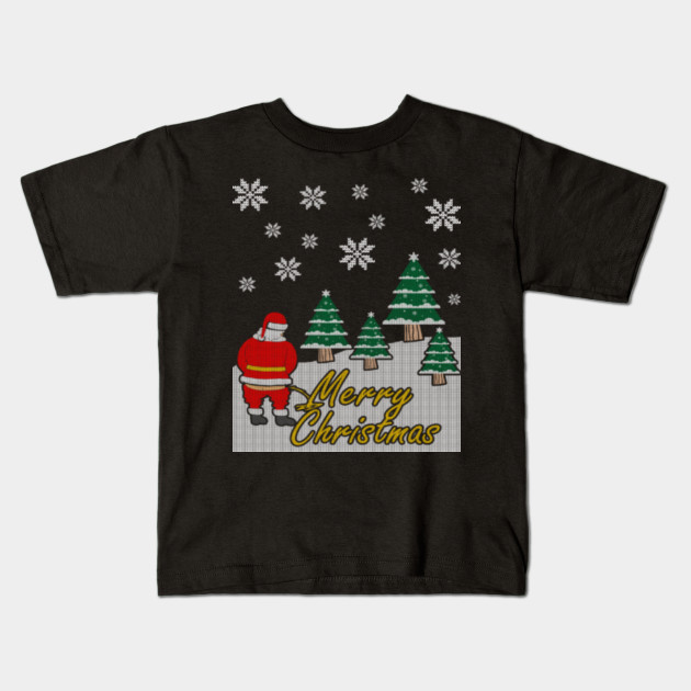 Santa peeing on christmas tree picture pic 735