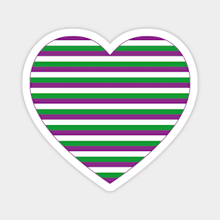 Suffragettes Heart | Purple White Green | Stripes | Women's Rights | Magnet