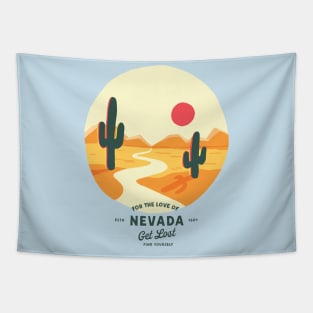 Cool Vintage Nevada Summer Travel Art: Get Lost & Find Yourself Tapestry