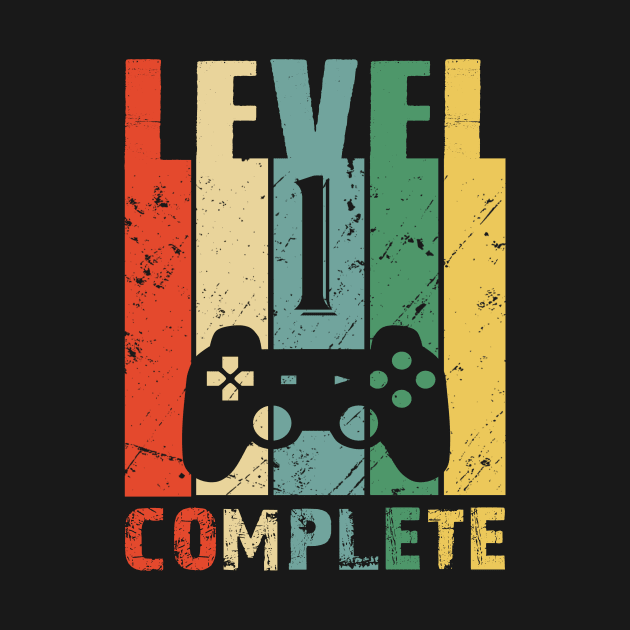 Vintage 01st Wedding Anniversary Level 1 Complete Video Gamer Birthday Gift Ideas by smtworld