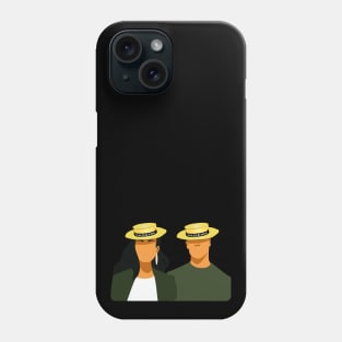 Madeira Island female and male couple no face illustration using the traditional straw hat Phone Case