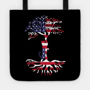 Cat ADN Tree America Flag Tote