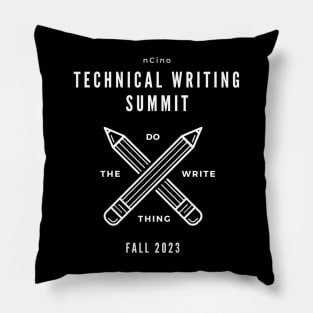 Crossed Pencils: Do the Write Thing T-Shirt (white letters) Pillow