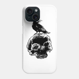 Crow on Skull Phone Case