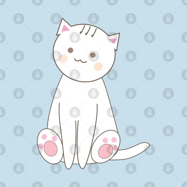 Cute cat smiling doodle by 4wardlabel