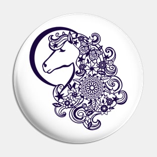 Floral Mandala Unicorn Pin