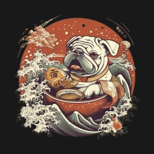 Bulldog Eating Sushi T-Shirt