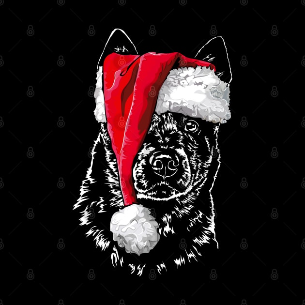 Cattle Dog Santa Christmas dog Blue Heeler gift by wilsigns