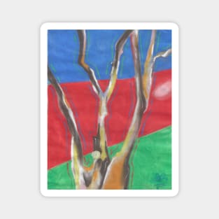 abstract art dry tree multicolor original ilustration Magnet