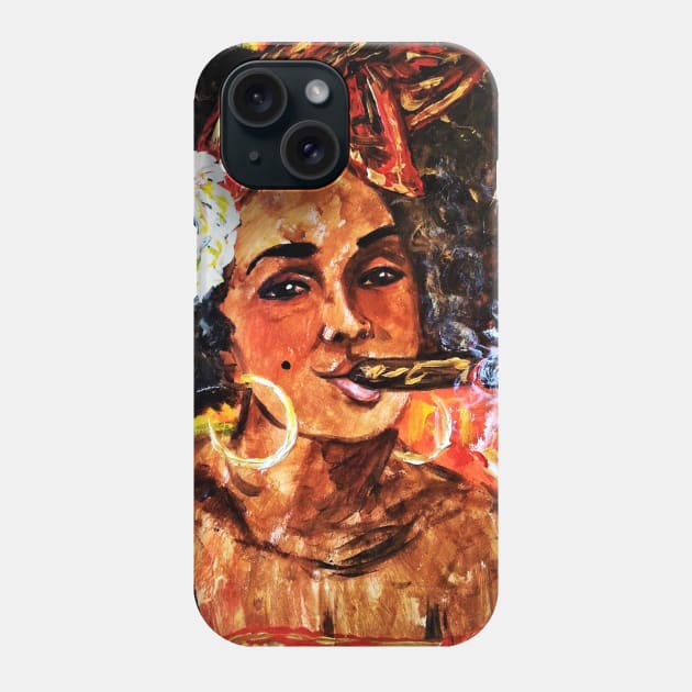 Cigar lady Phone Case by amoxes